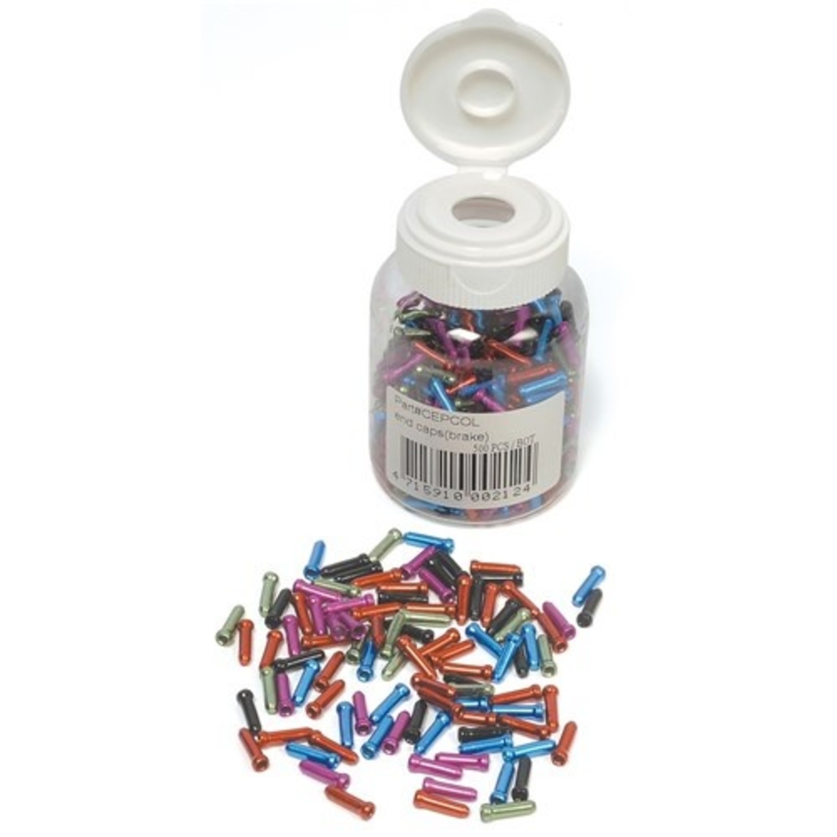 Jagwire Jagwire Bicycle Inner Cable Tips  - Assorted Colours - 500 Per Bottle