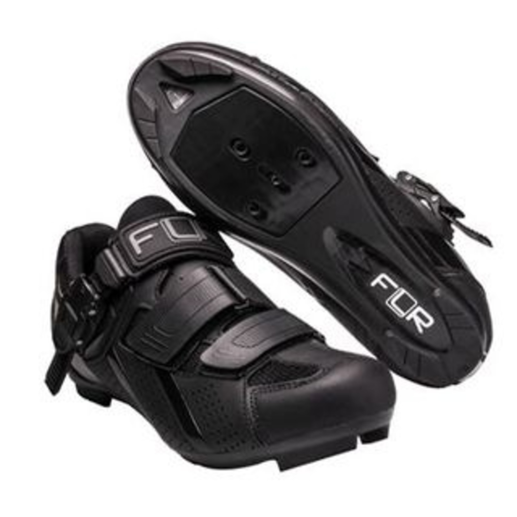 FLR FLR F-15-III Pro Road Shoes - R250 Outsole - Clip & Laces - Size 44 - Black