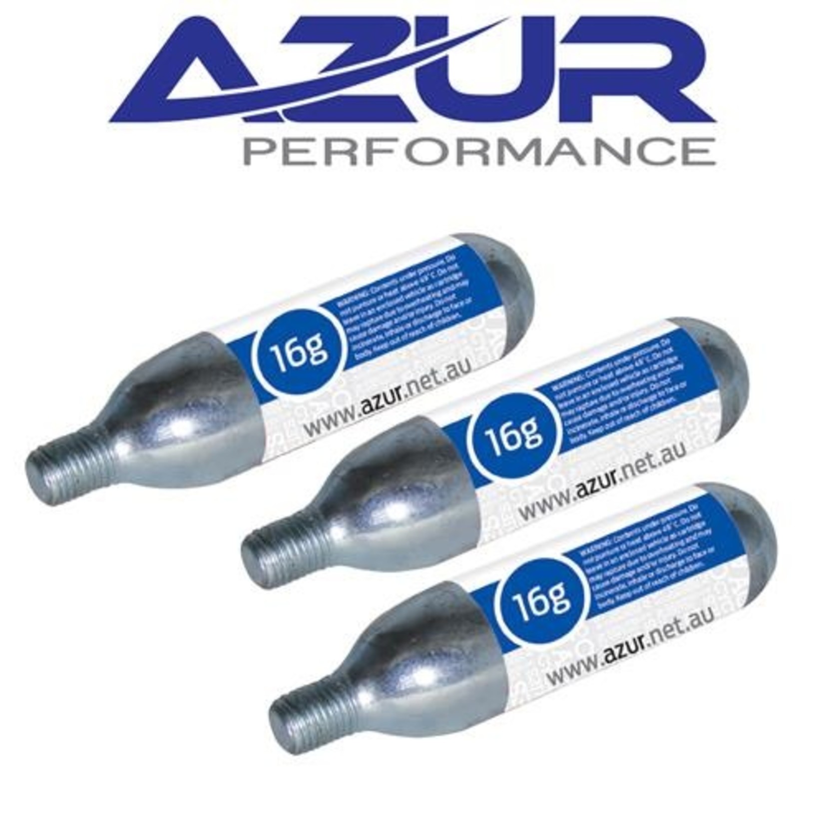 Azur Azur Bike Bicycle Cartridge - CO2 Air Cartridge 16G - 3 Pack