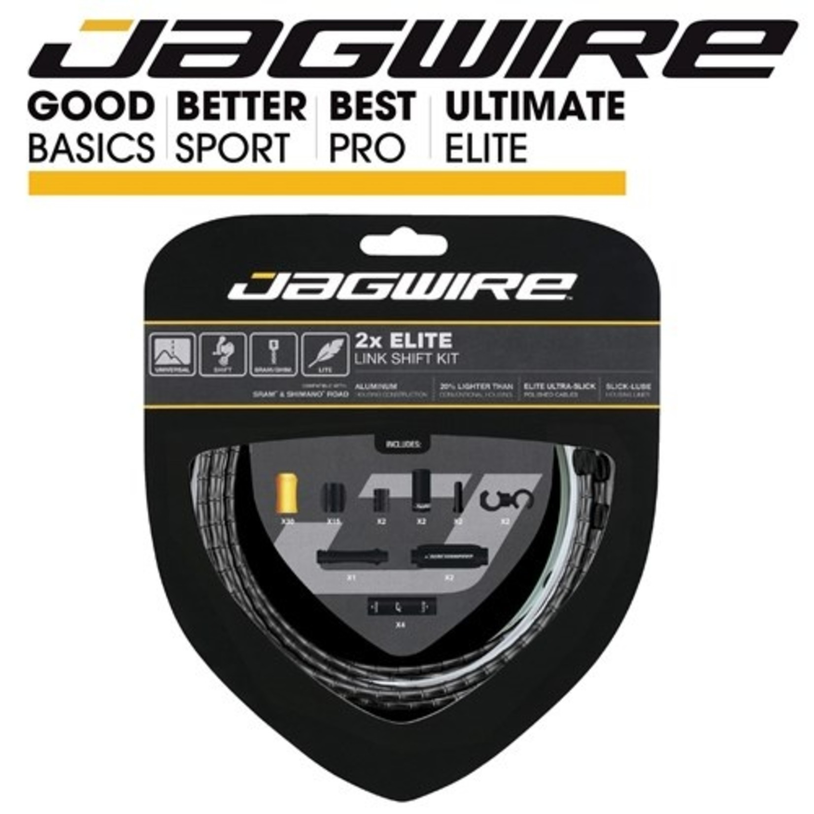 Jagwire Jagwire 2x Elite Universal Link Complete Shift Kit - SRAM/Shimano