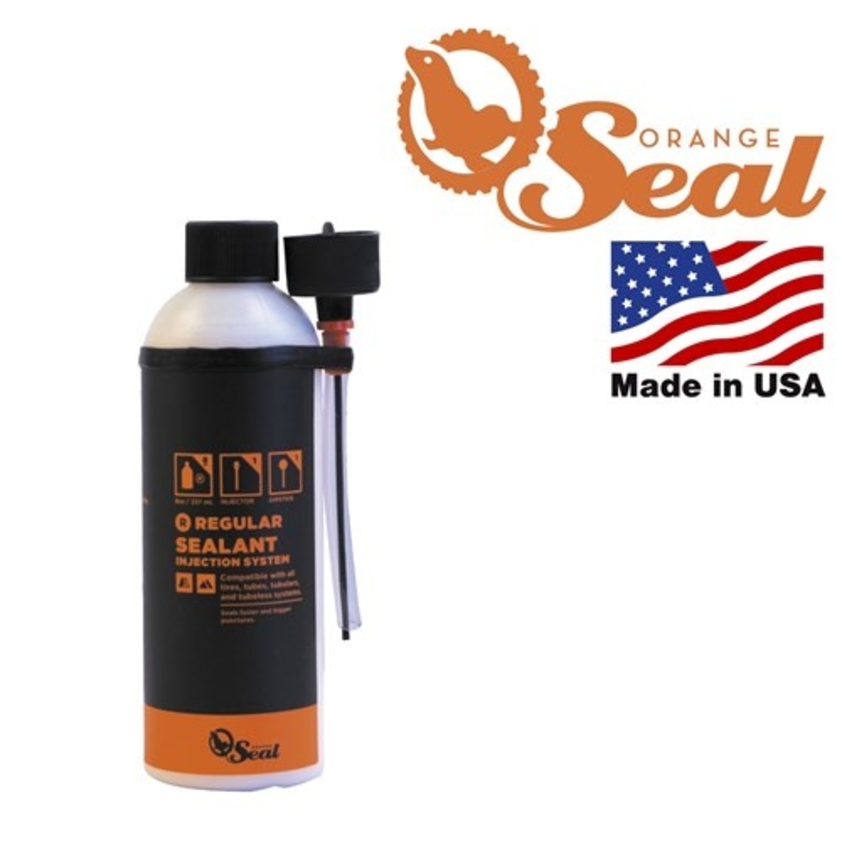 orange seal Orange Seal Regular Tubeless Tyre Sealant - 236ml (8OZ) Bottle with Injection