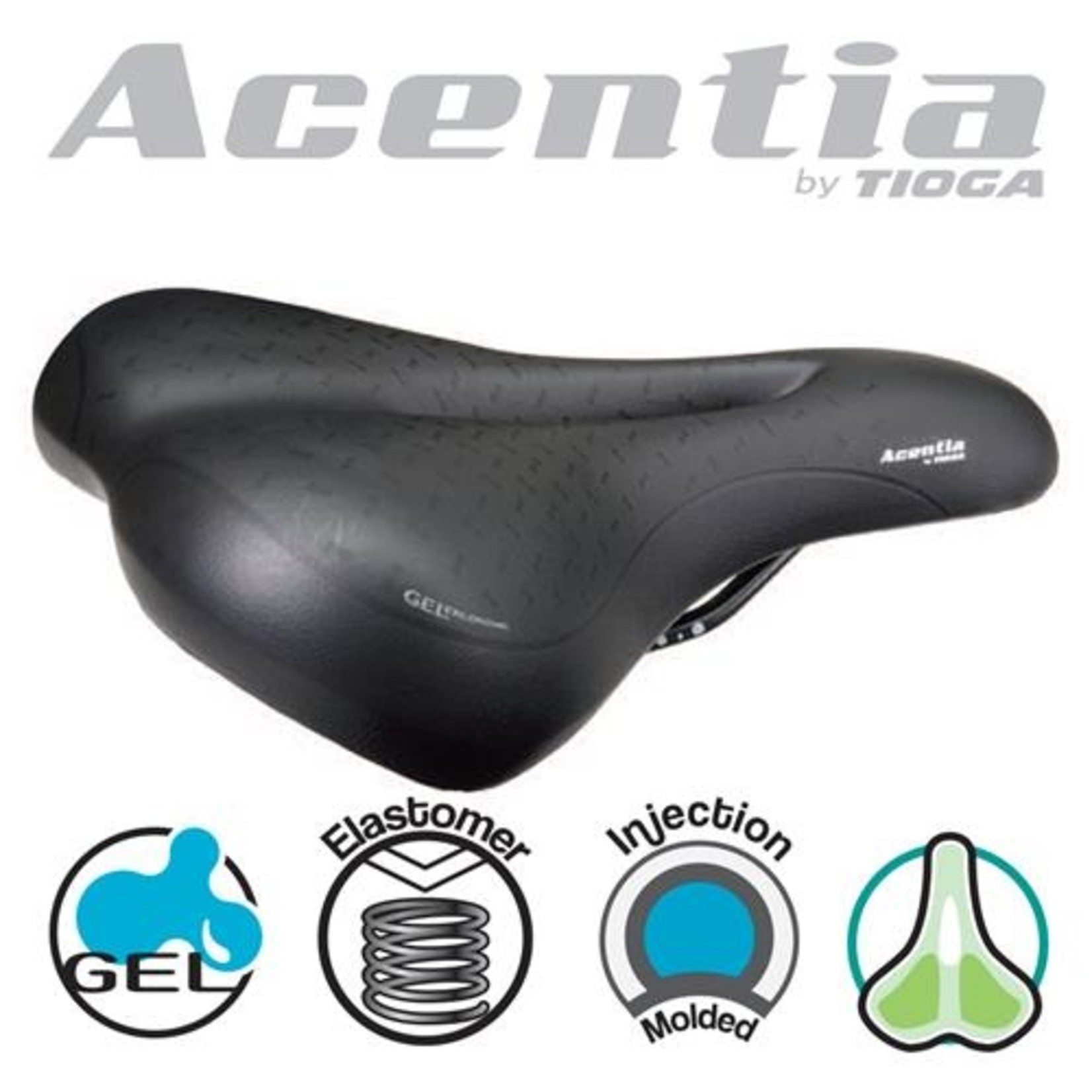 Acentia Acentia Pax Aura Bike/Cycling Saddle - L275 X W220mm - Black