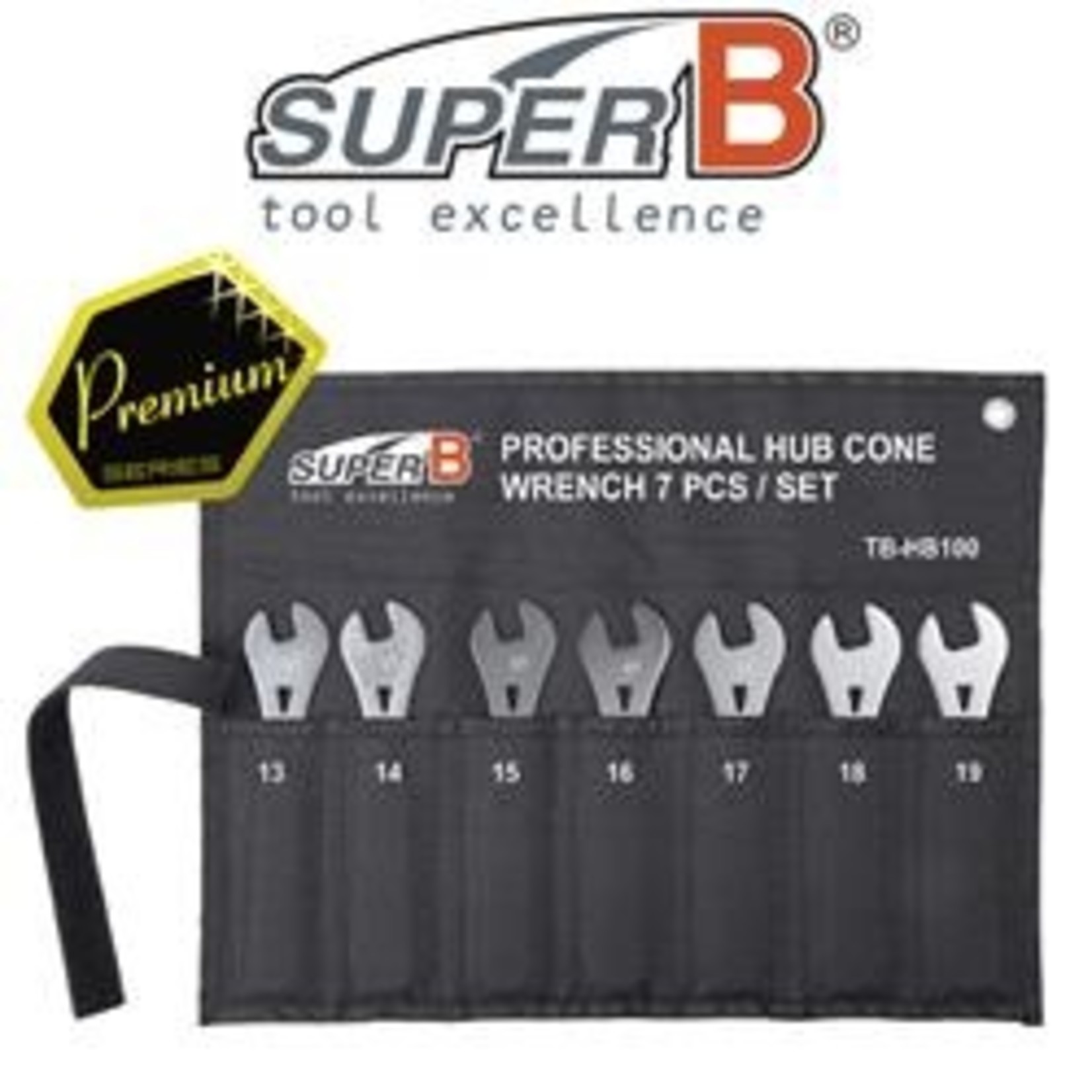 Super B SuperB Professional Hub Cone Wrench Set - Bike Tool Size 13 To 19mm