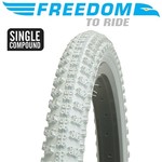 Freedom 2 X Freedom Bike Tyre - MX3 - 12-1/2" X 2-1/4" - White - Single Compound (Pair)