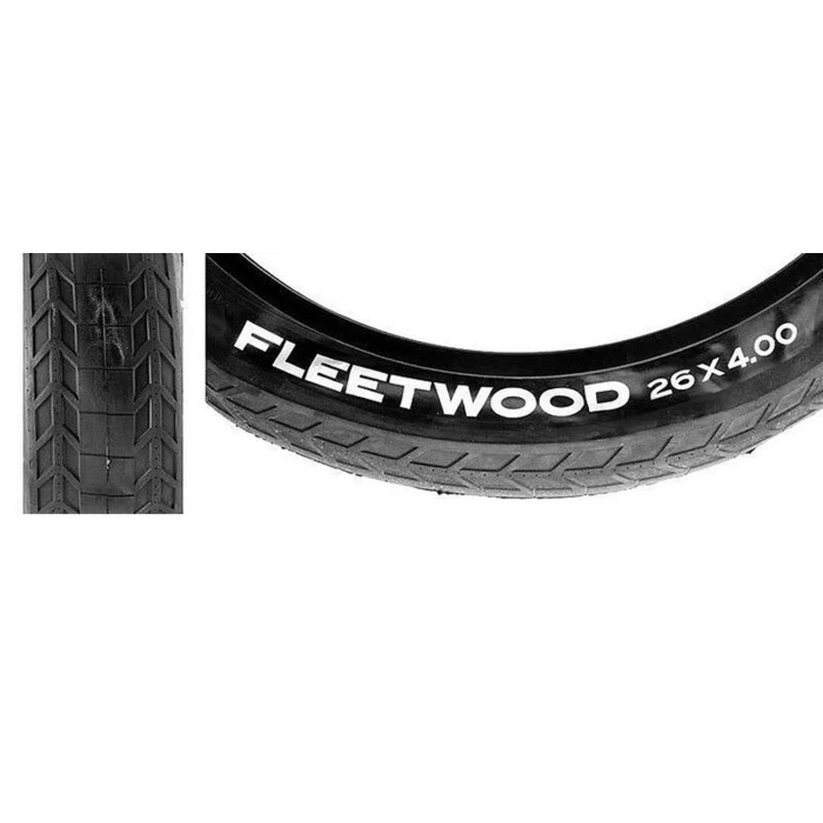 Duro Duro Bicycle Tyre - 26 X 4.0, Fleetwood, Fat Bike Slick Tread, Wire,Bead - Black - Pair