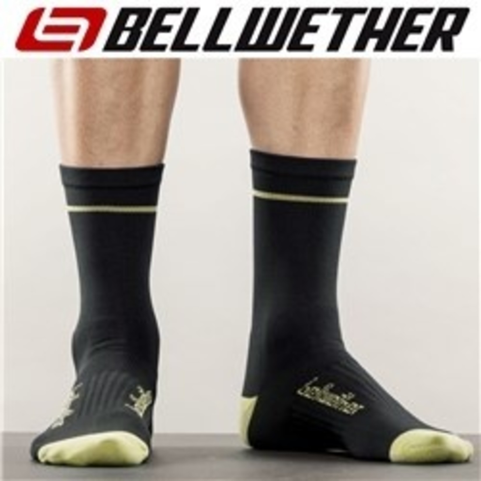 Bellwether Bellwether Cycling Sock - Optime Sock - Coolmax And Microfiber - Black/Hi-Vis