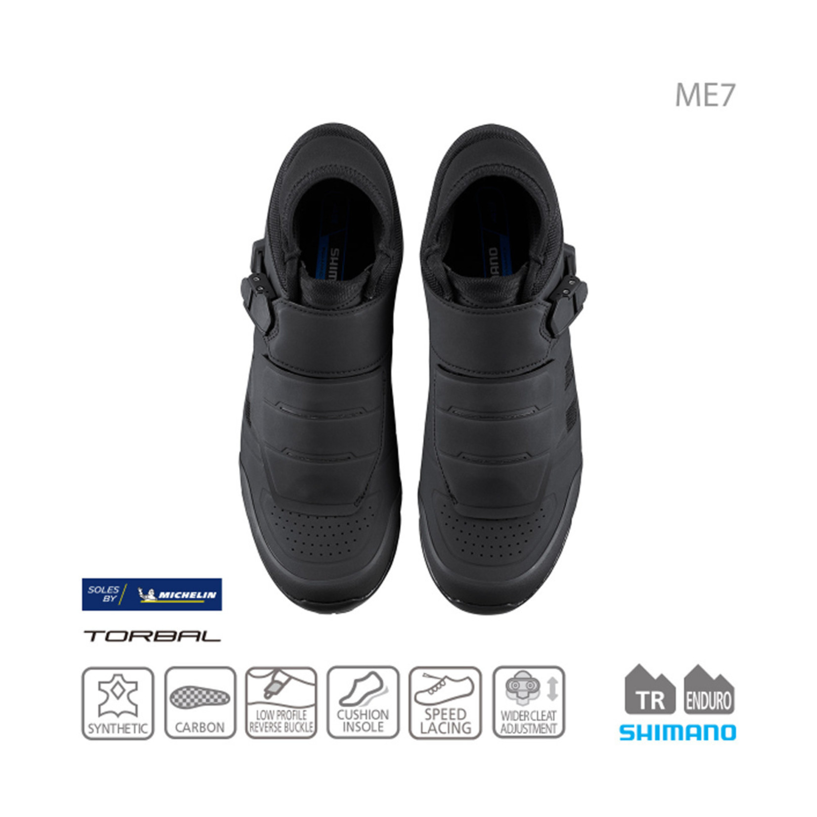 Shimano Shimano SH-ME702 SPD Cycling Shoes - Black Material Synthetic