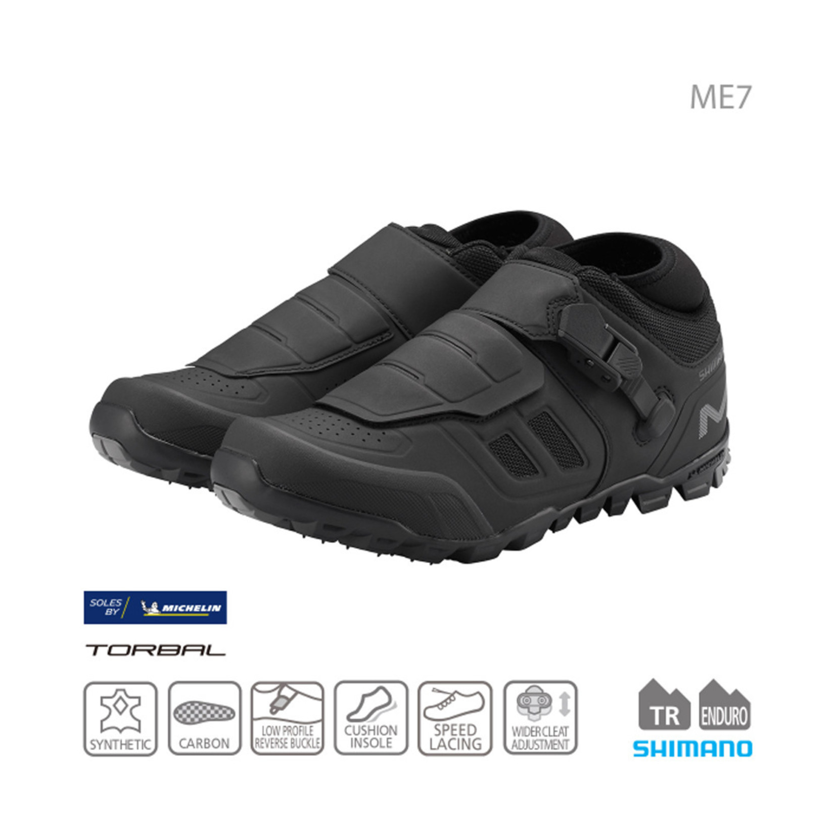 Shimano Shimano SH-ME702 SPD Cycling Shoes - Black Material Synthetic