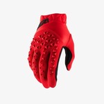 100% Airmatic Bike/Cycling Glove - Red/Black Mesh -Silicone Print On Fingers