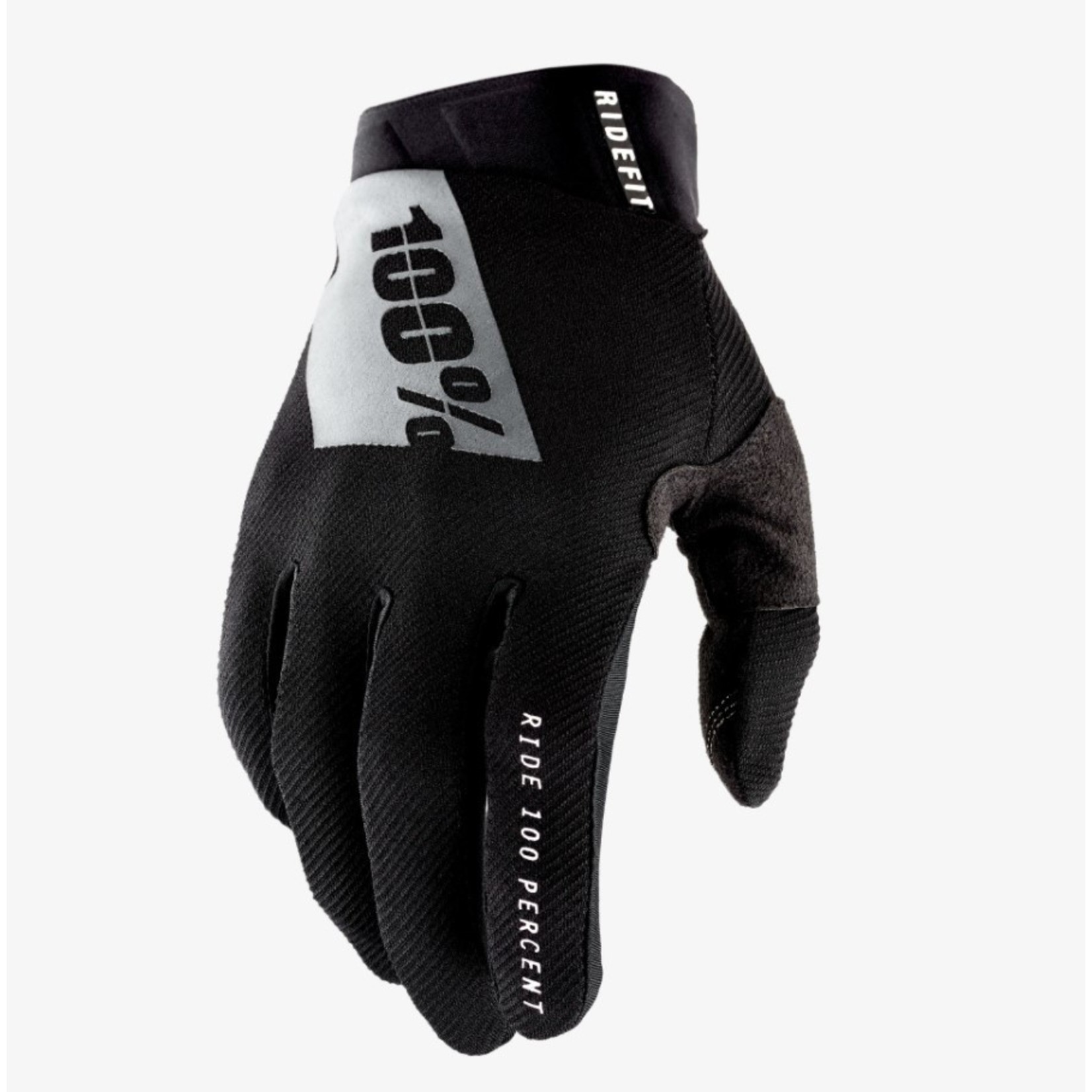100% Ridefit Adjustable TPR Cycling Glove - Black