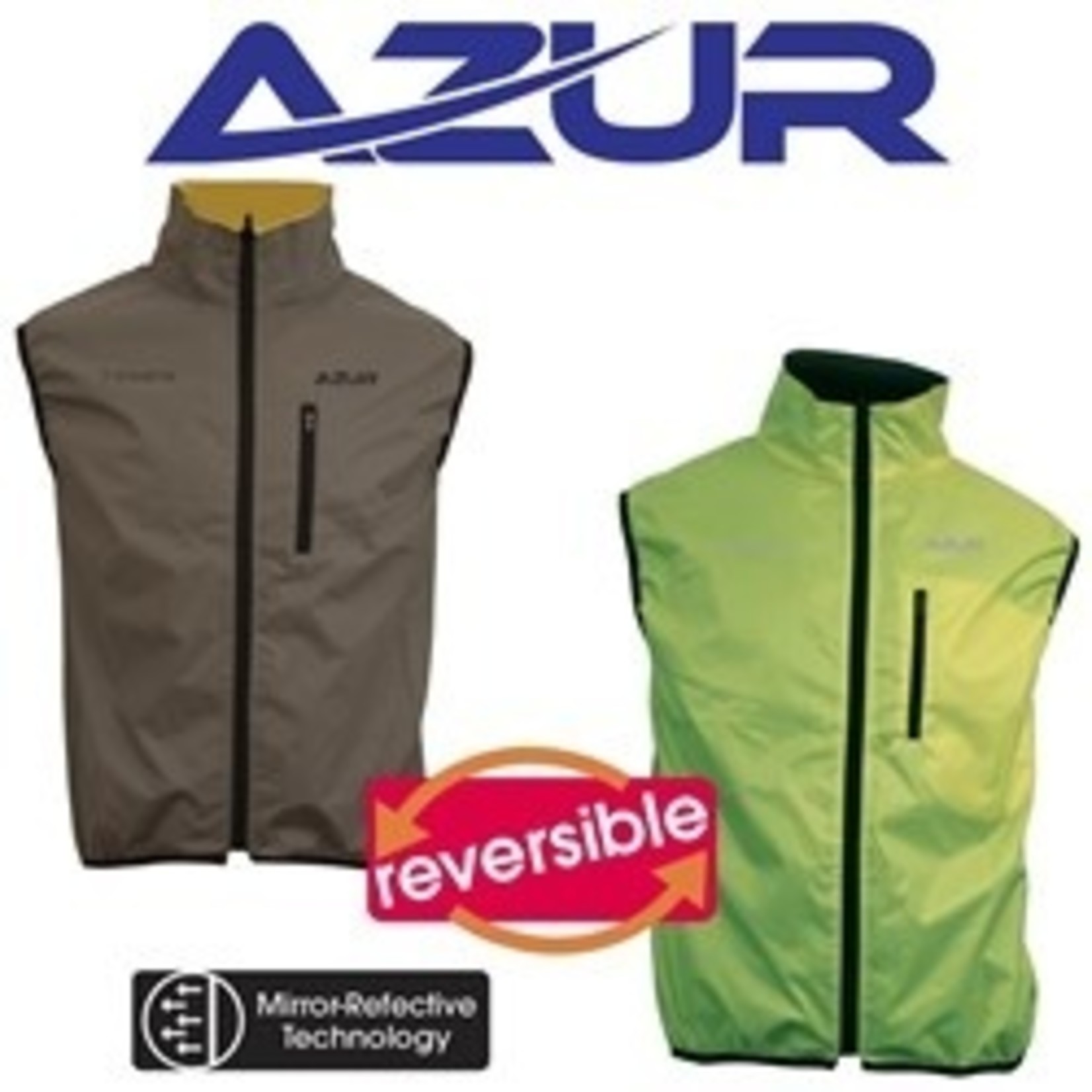 Azur Azur Transverse Reversible Vest Breathable Fabric - Grey Fluro