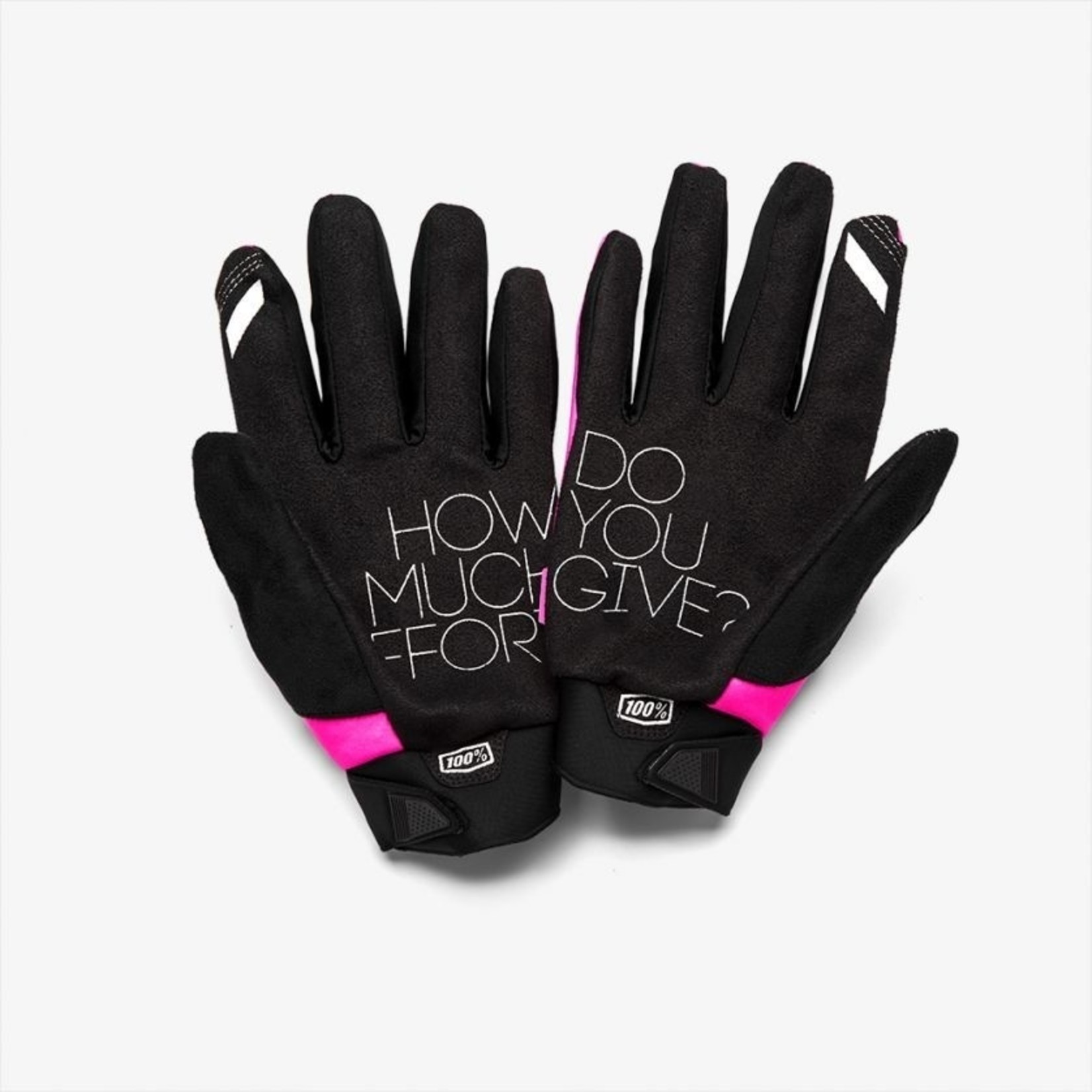 100% BRISKER Women's Glove - Neon Pink/Black