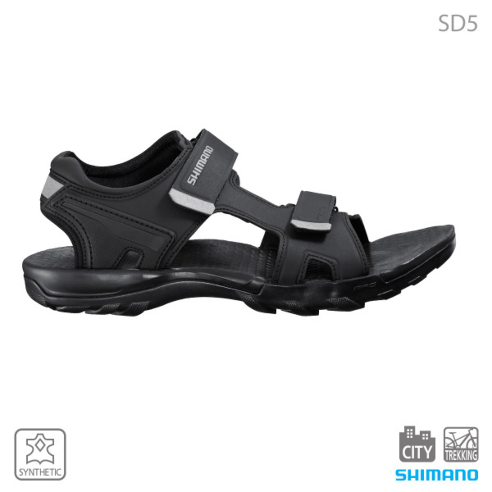 Shimano Shimano SH-SD501 SPD Comfortable Sandal  Leather Stable Rubber Outsole- Black