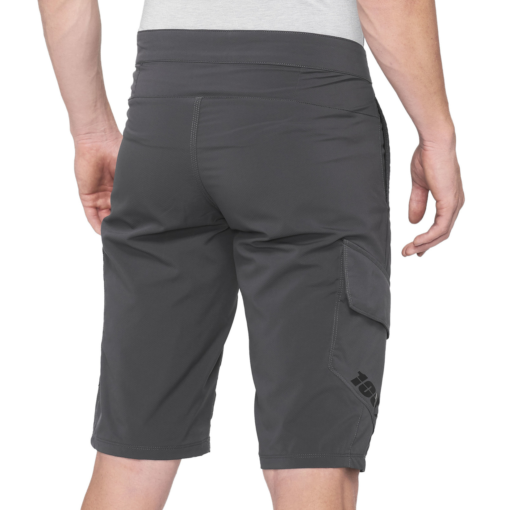 100% Ridecamp Bike Gear Men's 100% Polyester Shorts - Charcoal