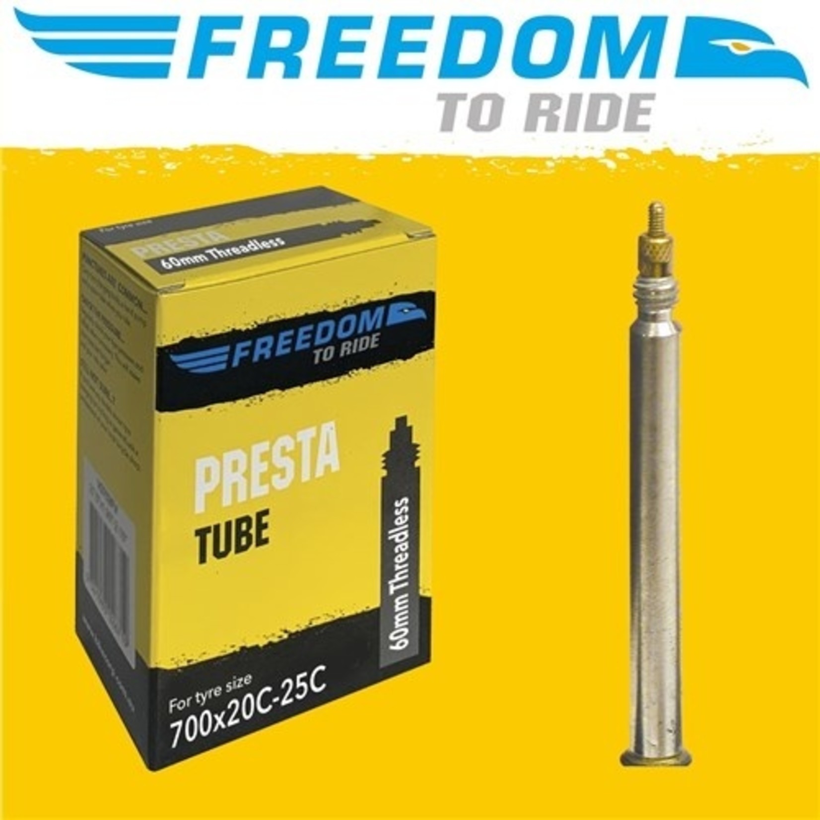 Freedom Freedom Bike Tube - 700 X 18-25C - Presta Valve Threadless 60mm