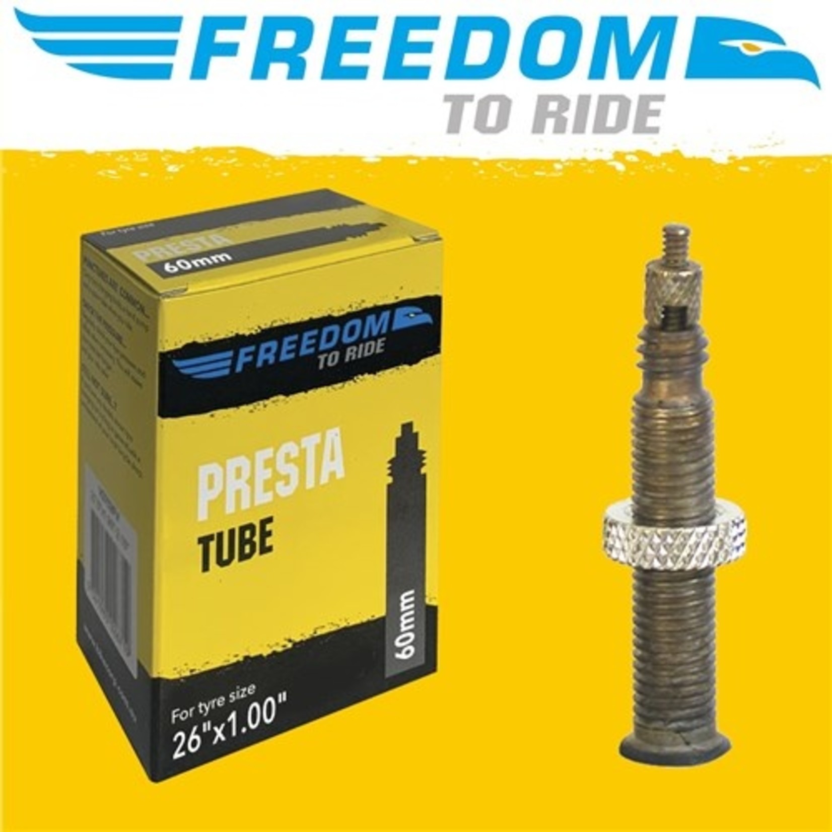 Freedom Freedom Bike Tube - 26" X 1.00" - Presta Valve 60mm
