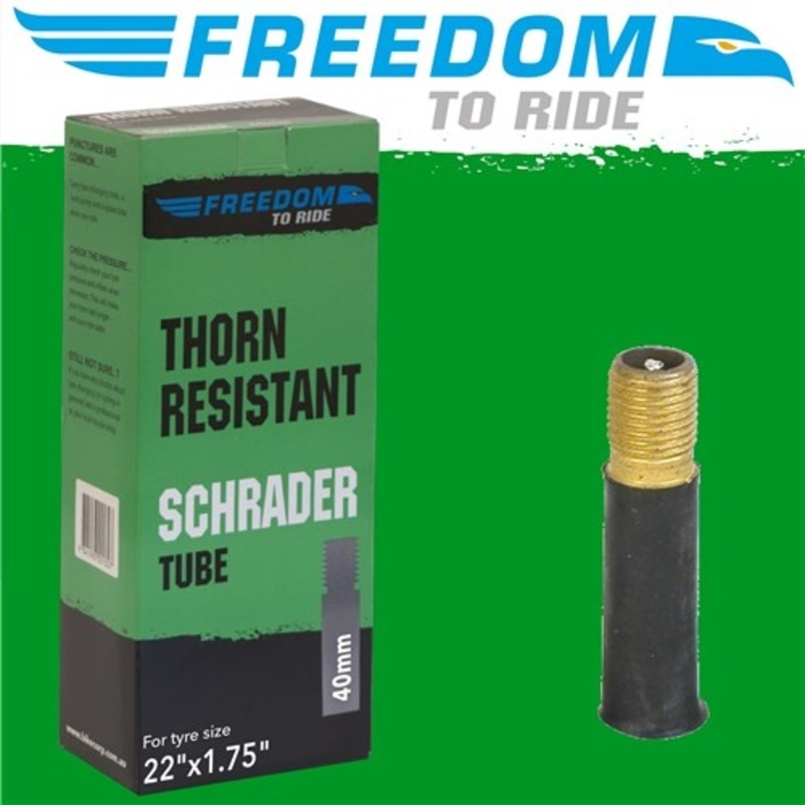 Freedom Freedom Bike Tube - 22" X 1.75" - Thorn Resistant Schrader Valve 40mm