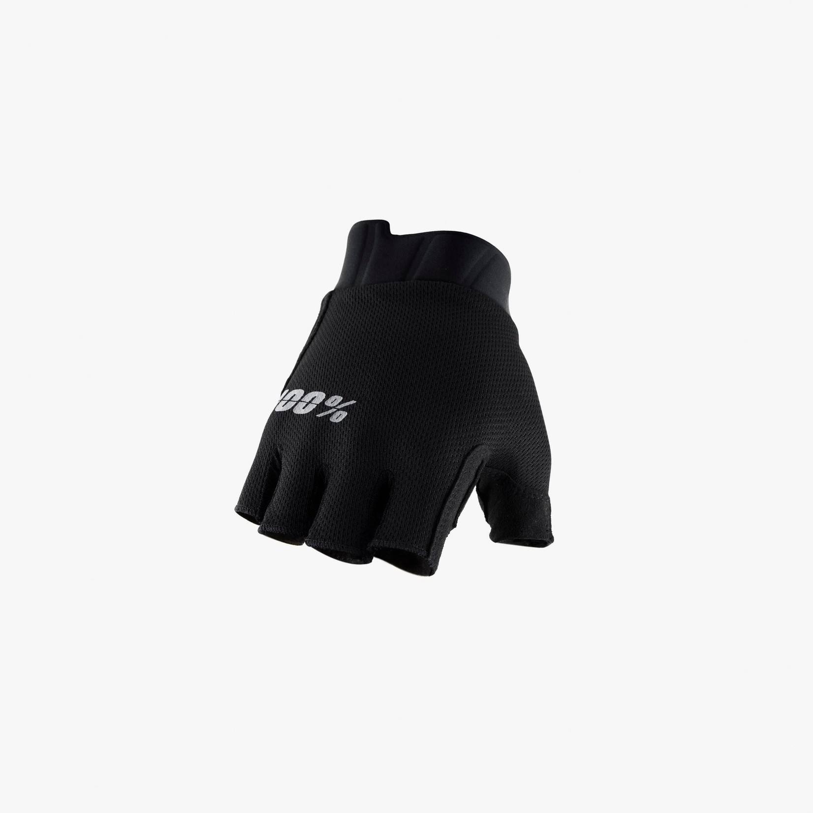 100 Percent 100% Exceeda Gel Short Finger Gloves Solid - Black