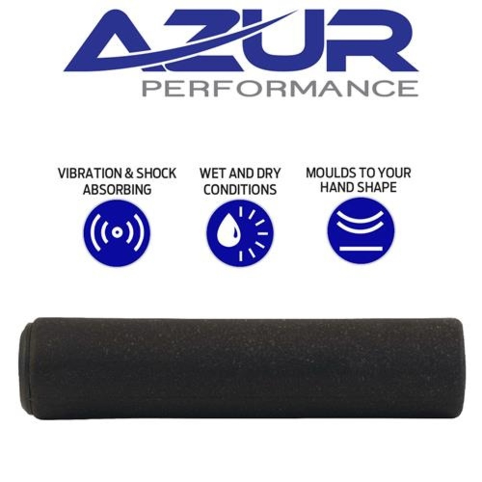 Azur Azur Bike/Cycling Handlebar Grip - Silicone Grip 130mm - Black