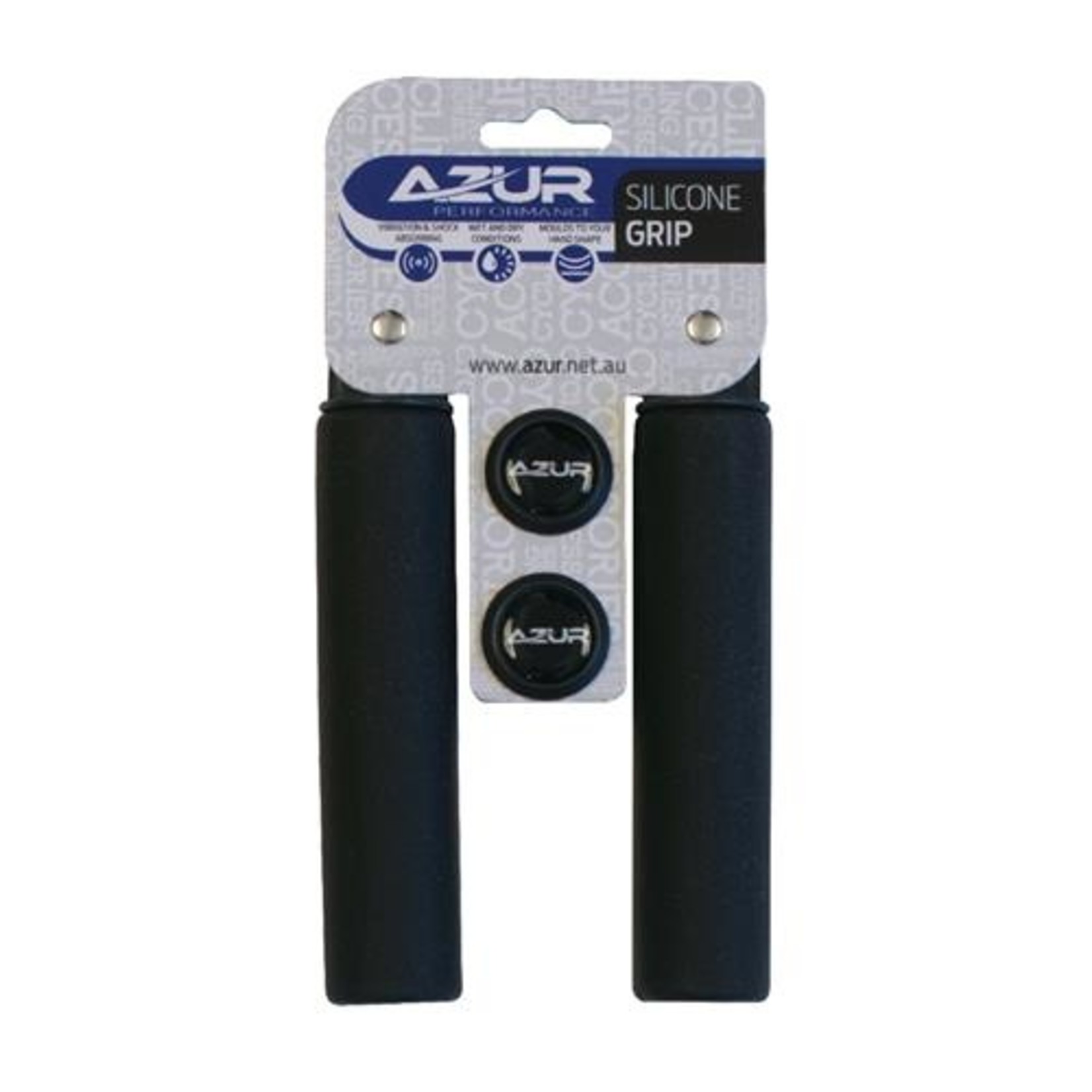 Azur Azur Bike/Cycling Handlebar Grip - Silicone Grip 130mm - Black