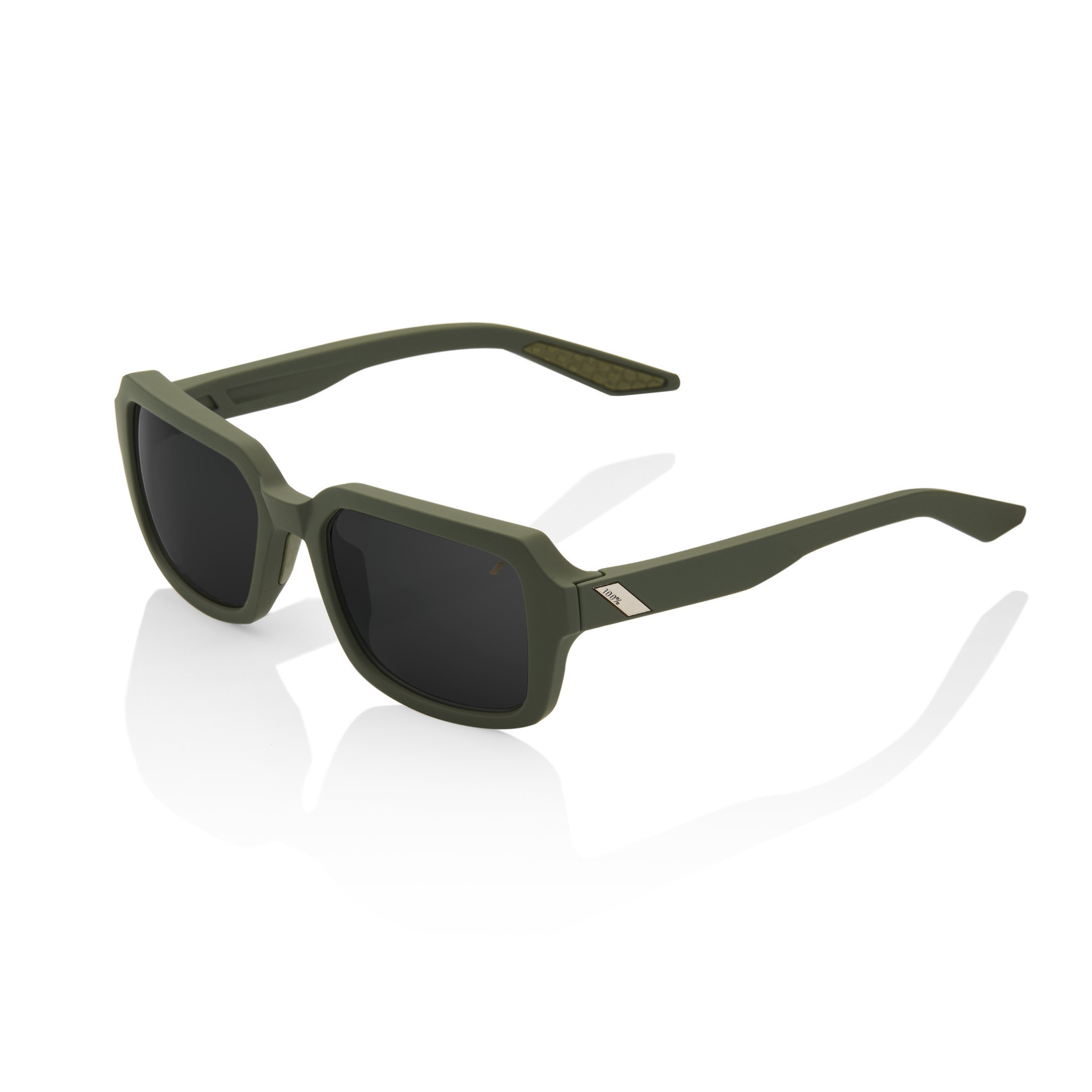 1 100% Ridely Bike Sunglasses Soft Tact Army Green - Black Mirror