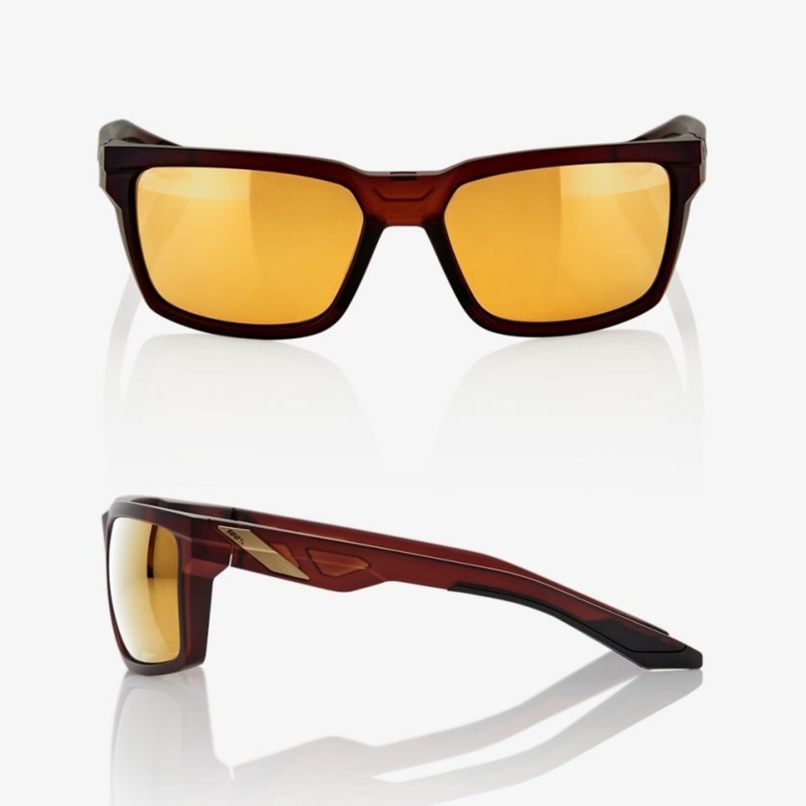 100 Percent 100% Daze 100% UV Protection Bike Sunglasses Soft Tact Rootbeer - Flash Gold