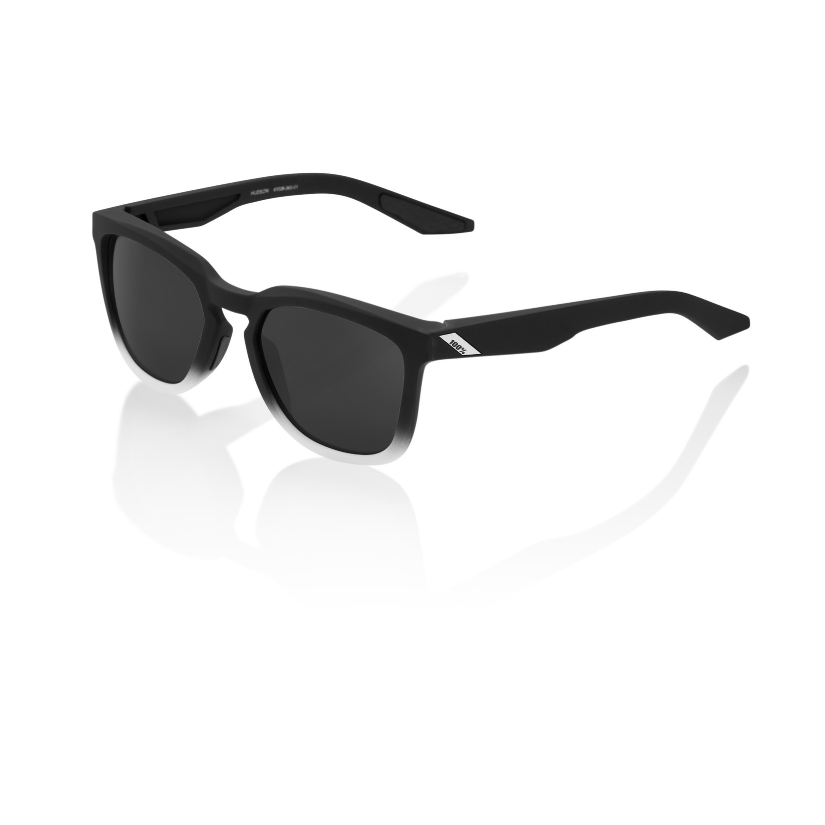 100 Percent 100% Hudson Bike Sunglasses Soft Tact Black/White - Black Mirror