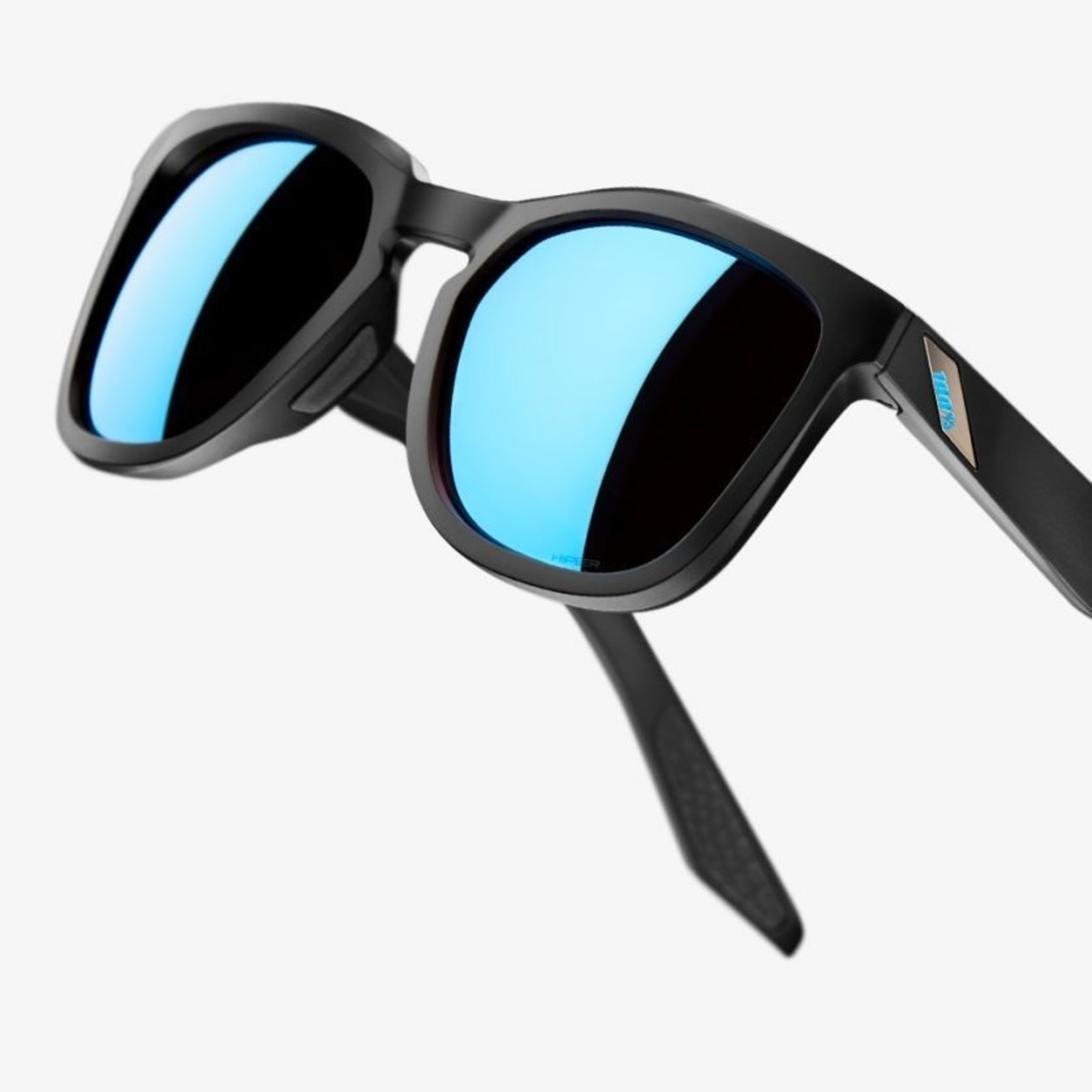 100 Percent 100% Hudson Bike Sunglasses Matte Black - Hiper Blue 100% UV protection (UV 400)