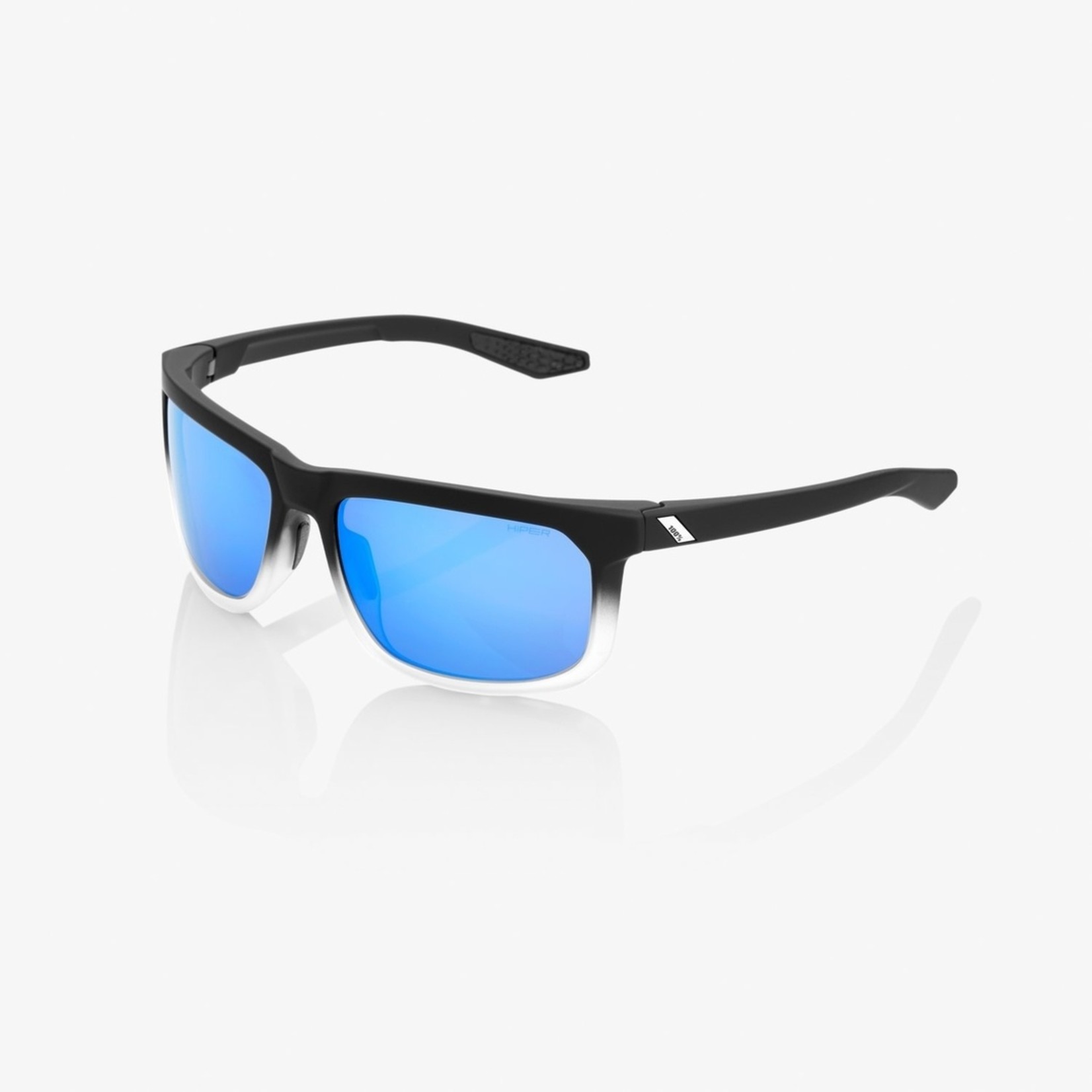 1 100% Hakan Bike Sunglasses Soft Tact Black/White Fade - Hiper Blue