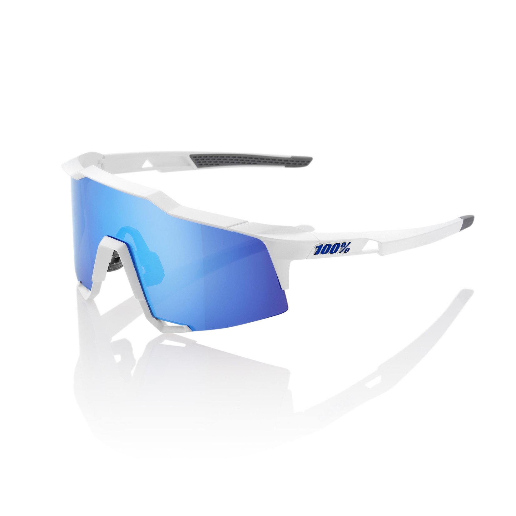 1 100% Speedcraft Bike Sunglasses Matte White - Hiper Blue
