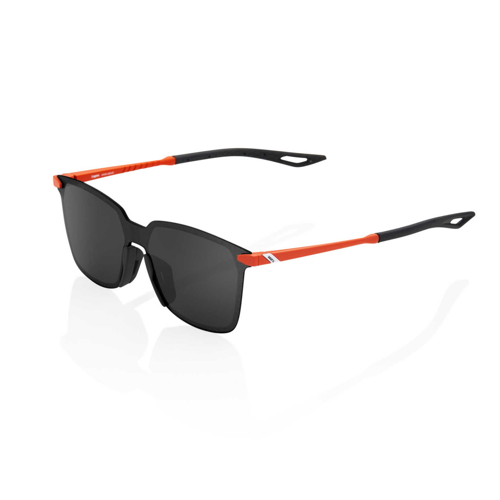 1 100% Legere Square Bike Sunglasses Matte Oxyfire - Black Mirror