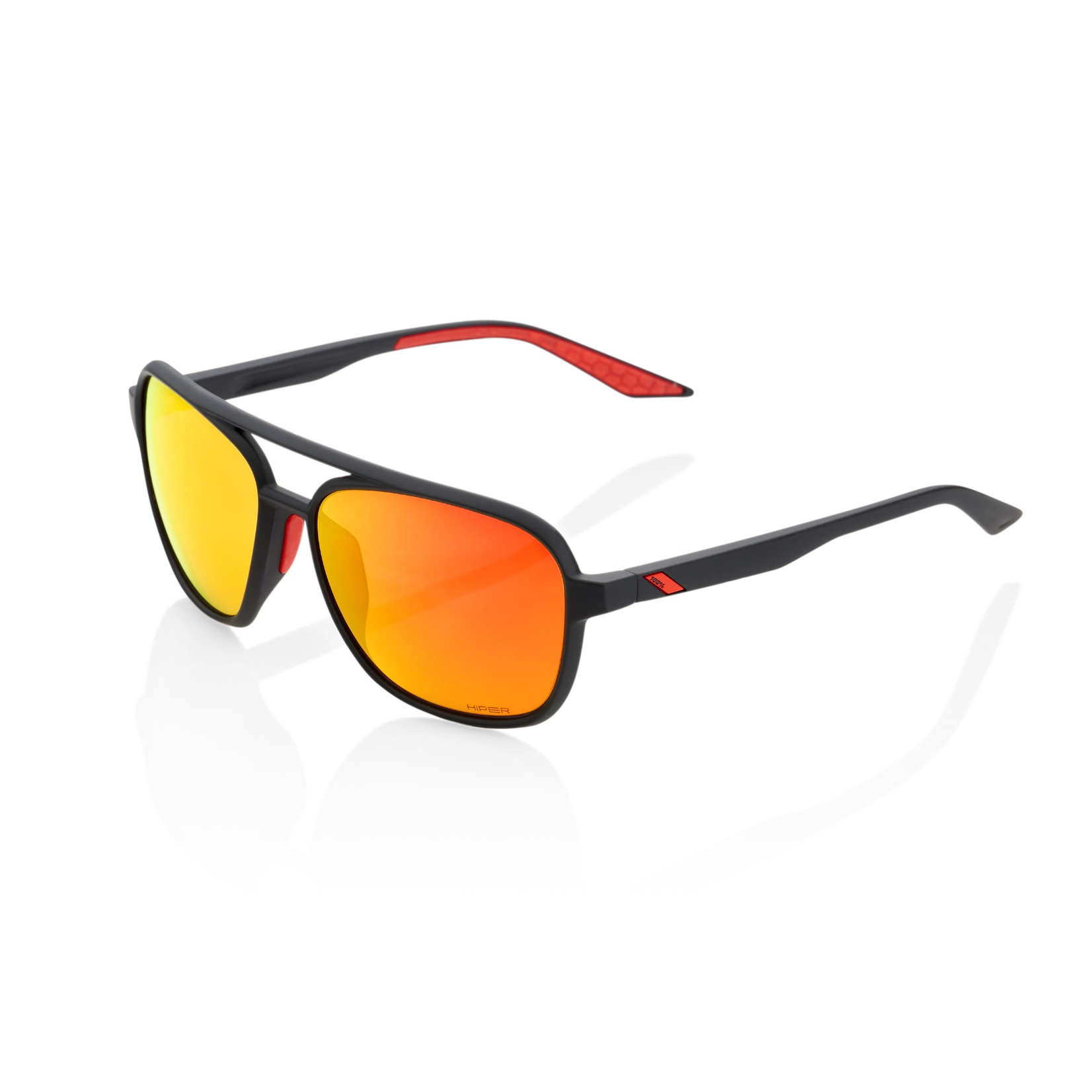 1 100% Kasia Sunglasses Soft Tact Black - Hiper Red