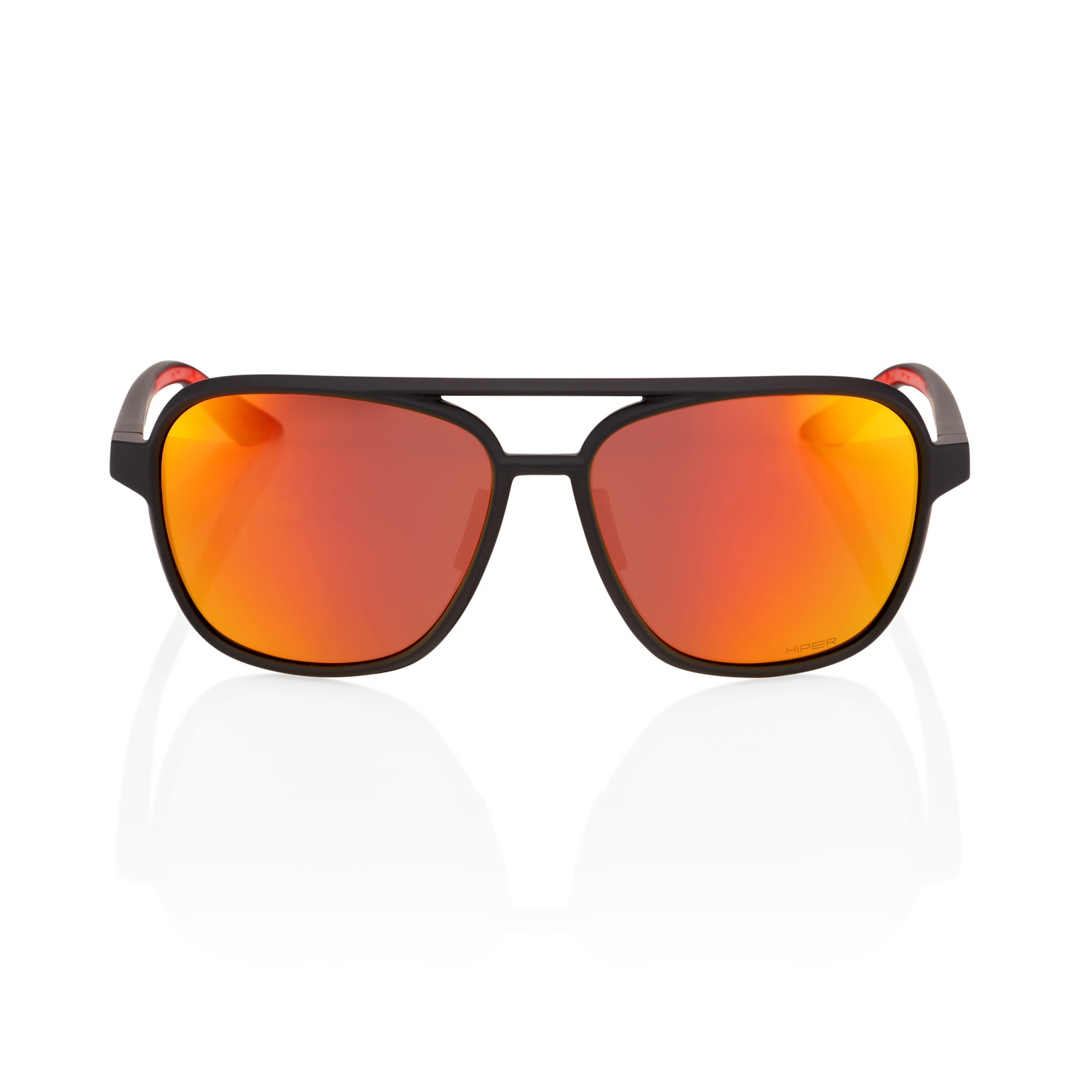 100 Percent 100% Kasia Sunglasses Soft Tact Black-Hiper Red Polycarbonate 100% UV Protection