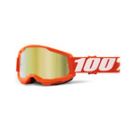 1 100% Strata 2 Bicycle Bike Goggle Orange - Mirror Gold