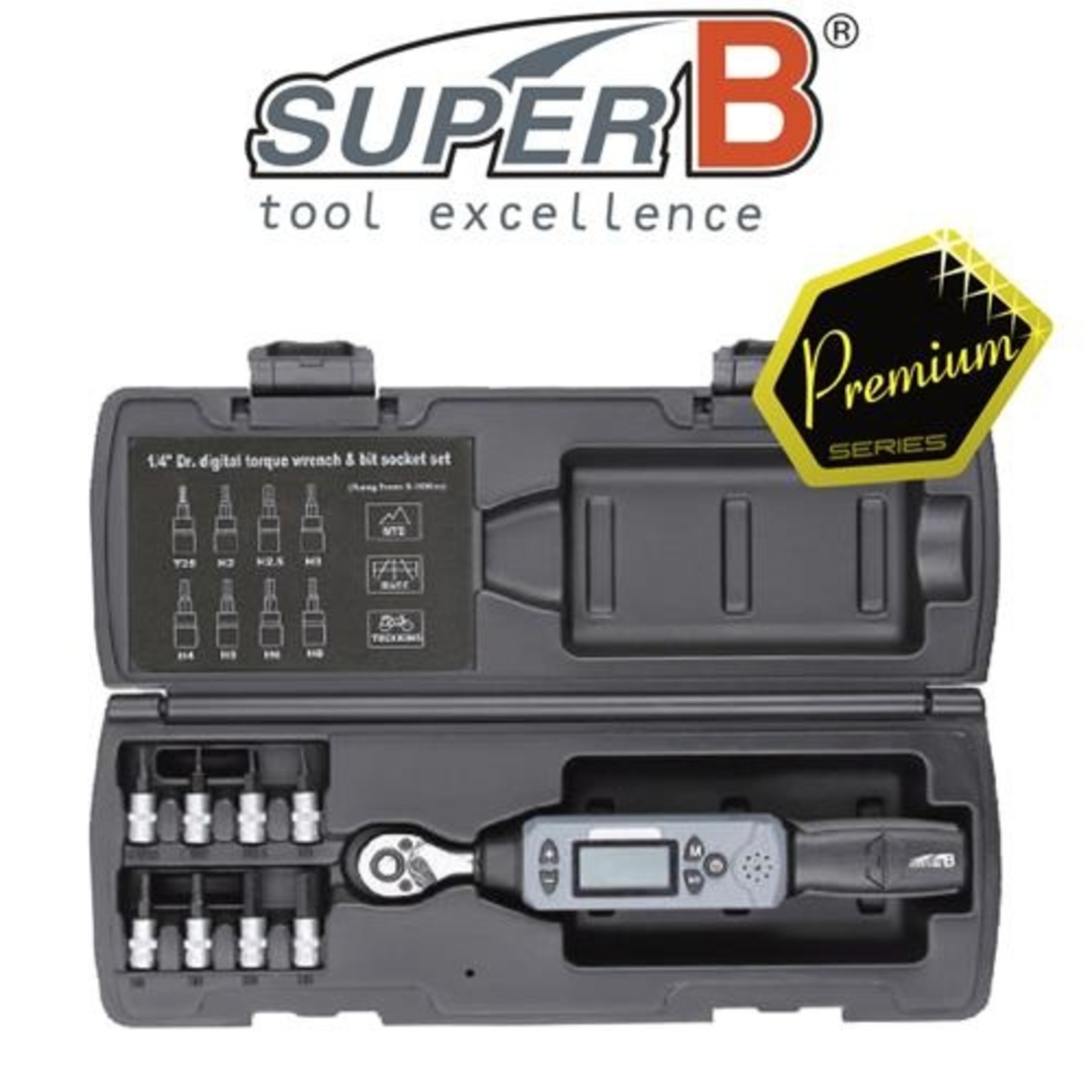 Super B SuperB Digital Premium Series - 1/4 Drive Torque Wrench - 3~30Nm - Bike Tool