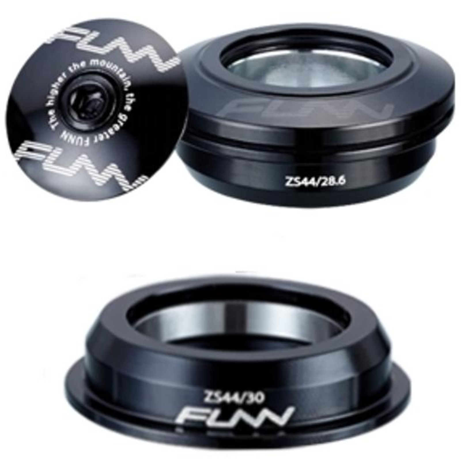 FUNN Funn Headset - Descend -Top Cap - Is 42/28.6 & Is 52/40, Integrated - Black