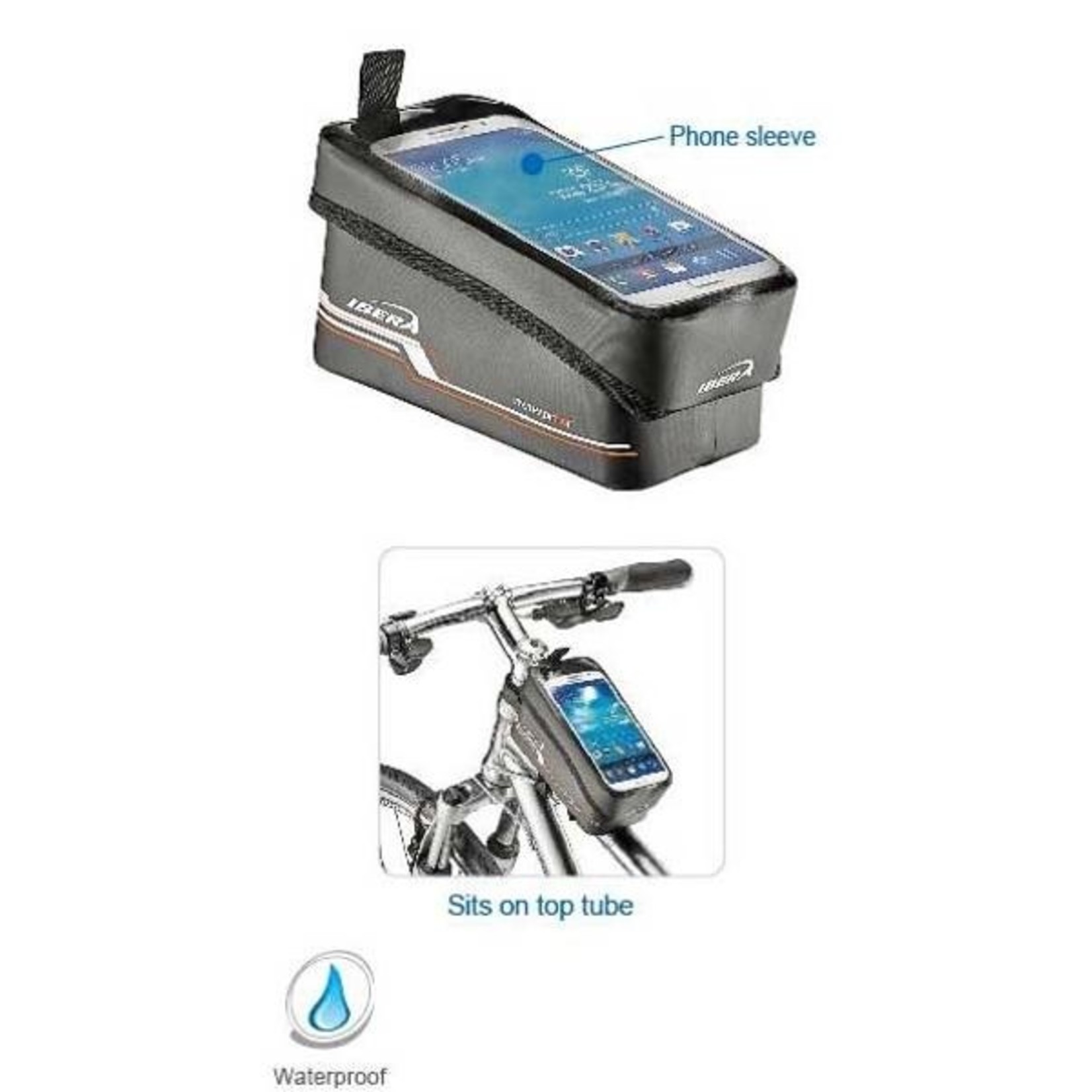Ibera Ibera Bicycle Top Tube Bag With Phone Case - Waterproof