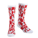 Guee Guee Socks - Geo Racefit - White & Red - Size Medium-Large