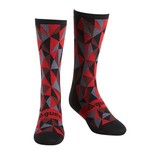 Guee Guee Socks - Geo Racefit - Colour Black & Red - Size Medium-Large