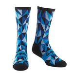 Guee Guee Bicycle Socks - Geo Racefit - Black & Blue - Size Medium-Large