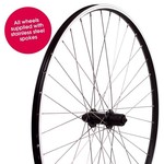 BC BC Bike/Cycling Wheel Hybrid Rear - 8/9/10 Speed - Black Rim - Silver Spokes