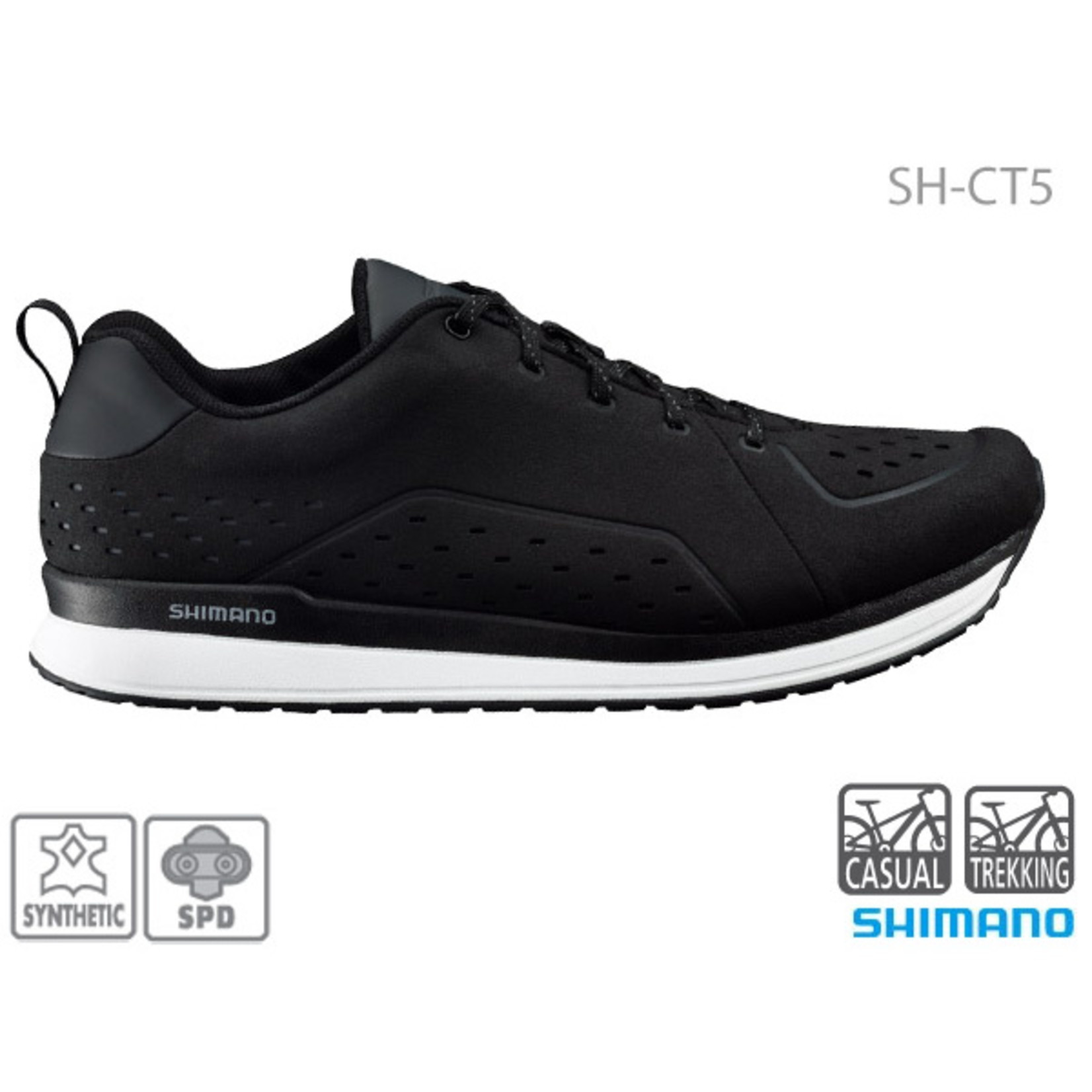 Shimano Shimano SH-CT500 SPD Comfort Shoes Synthetic- Black Easy Cleat Installation