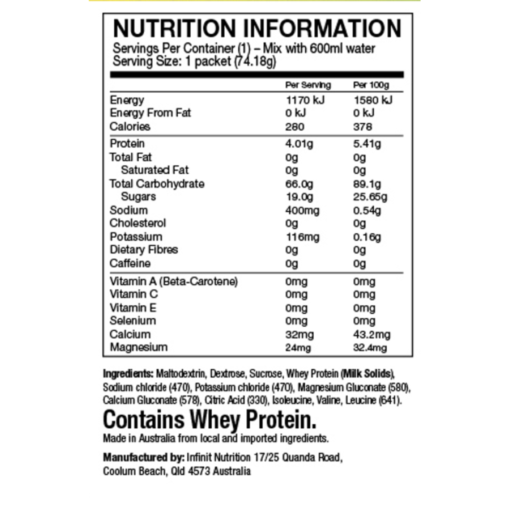 Infinit Nutrition Infinit Nutrition Go Far Lemon Lime - Bag - 1.33kg