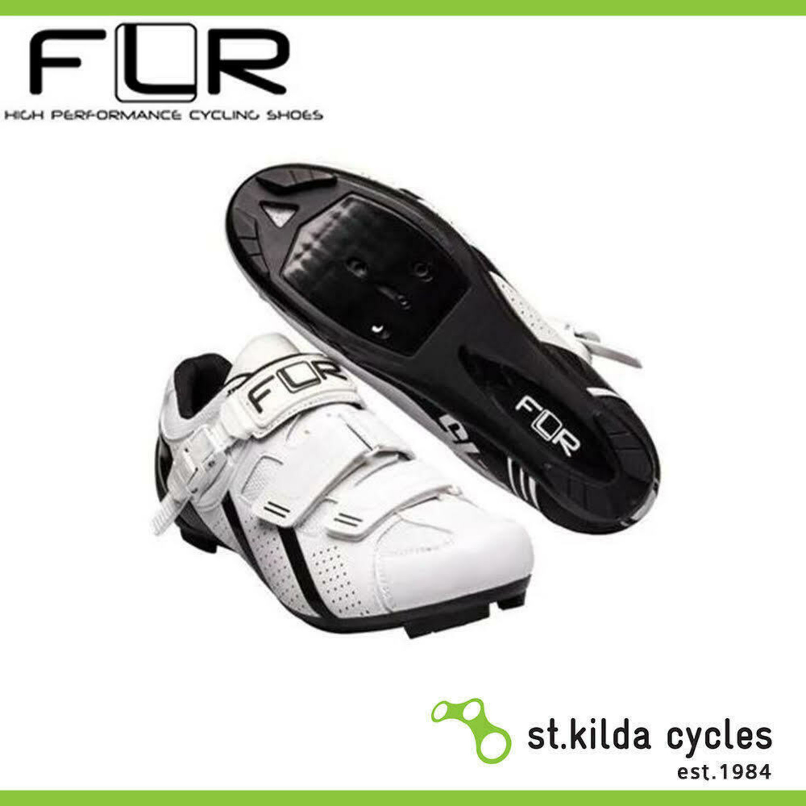 FLR FLR F-15-III Pro Road Shoes - R250 Outsole - Clip & Laces - Size 37 - White