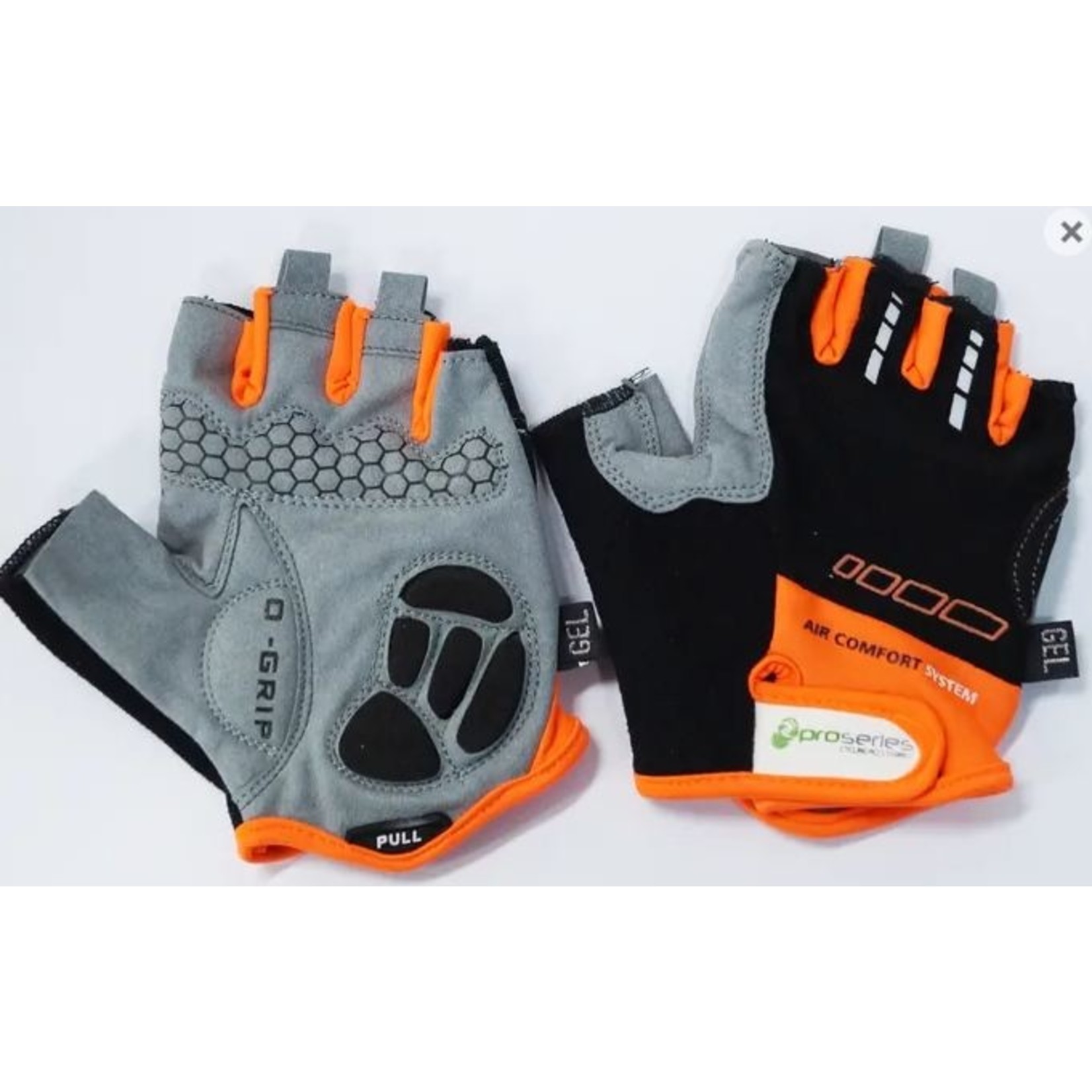 Pro Series Pro-Series - Gloves Amara Material With Gel Padding - Large - Black/Orange Trim
