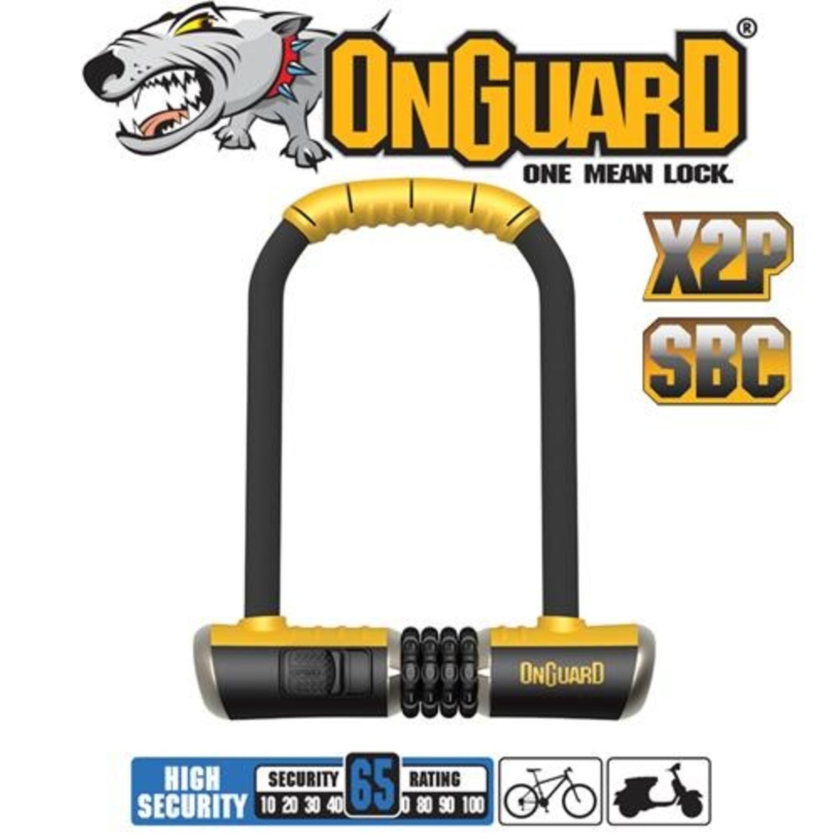 On Goard Onguard Bike Lock - Bulldog Series - STD Combo - Shackle - 11.5cm x 23cm D 13mm