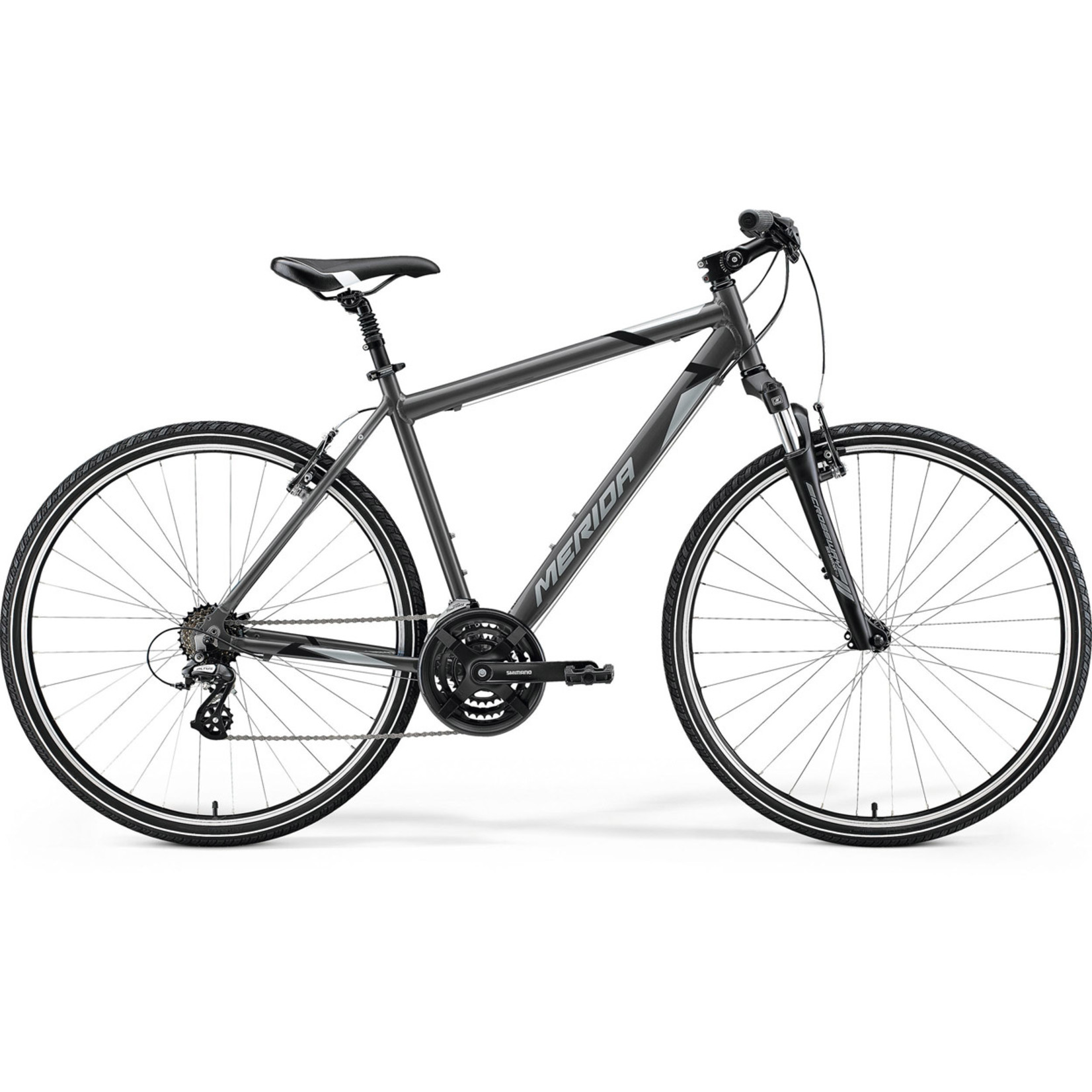 Merida Merida 2021 Crossway 10 V Hybrid Bike - Silk Anthracite(Grey/Black) - Medium/Large(52cm)