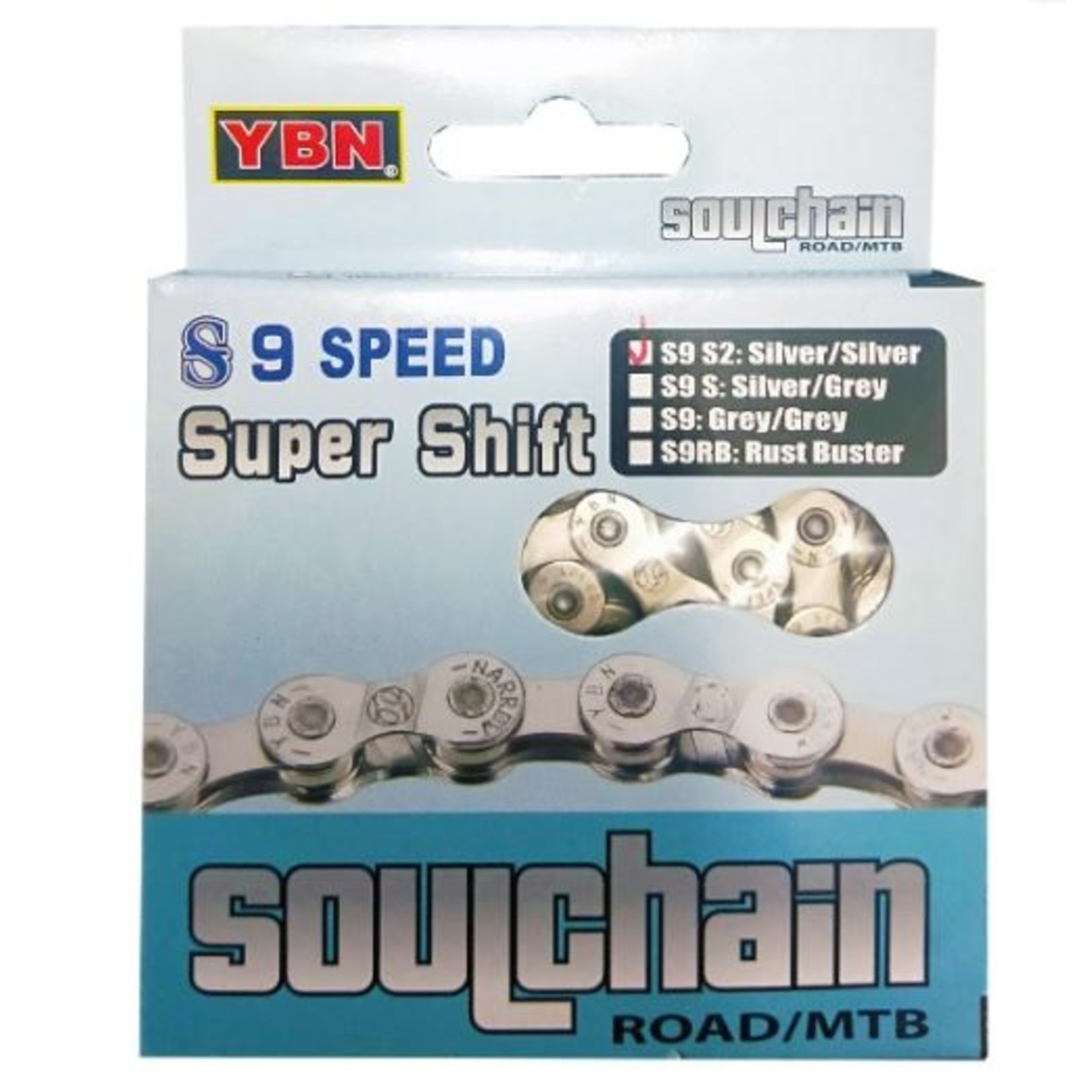Yaban Yaban Bicycle Chain - 9 Speed - 1/2 X 11/128 X 116 Link - Silver/Silver