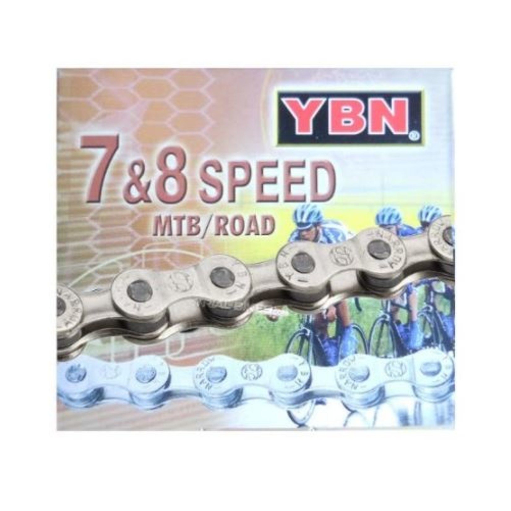 Yaban Yaban Bicycle Chain - 7-8 Speed MTB/Road - 1/2X3/32X116L Solid Pin - Half Silver