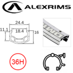 Alex Alexrims Bicycle Rim - 26 X 1.75 - DM-18 Eyelets 36 Hole - Silver